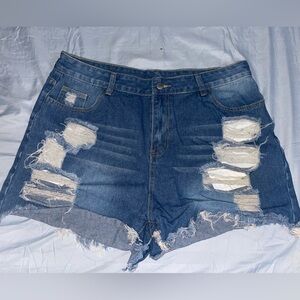 SHEIN Distressed jean shorts